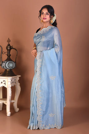 Sky Blue Jimmy Choo Saree - Keya Seth Exclusive