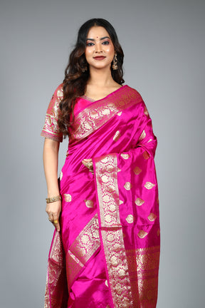 Pink Pure Katan Saree