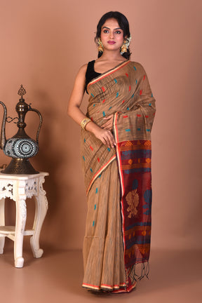 Brown Blended Handloom Saree - Keya Seth Exclusive
