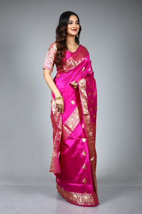 Pink Pure Katan Saree