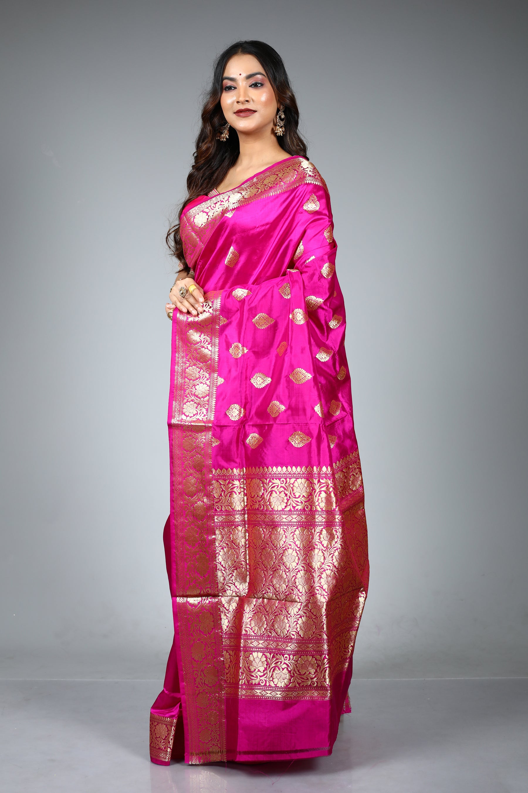 Pink Pure Katan Saree