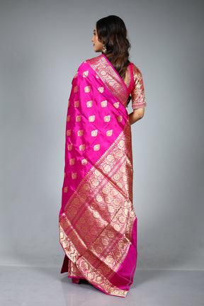 Pink Pure Katan Saree