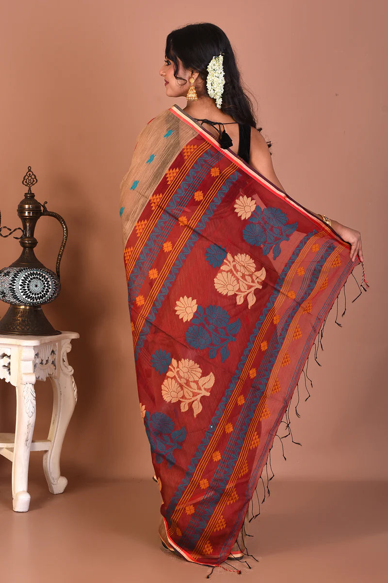 Brown Blended Handloom Saree - Keya Seth Exclusive
