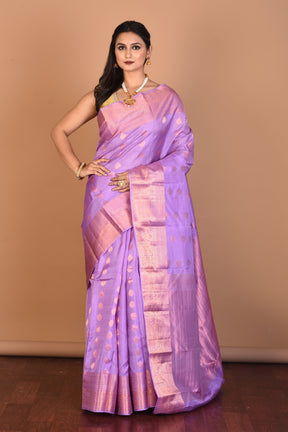 Soft Purple Blended Kanjivaram Silk Saree with Blouse Piece - Keya Seth Exclusive