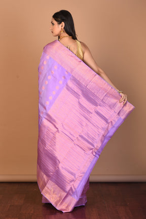 Soft Purple Blended Kanjivaram Silk Saree with Blouse Piece - Keya Seth Exclusive