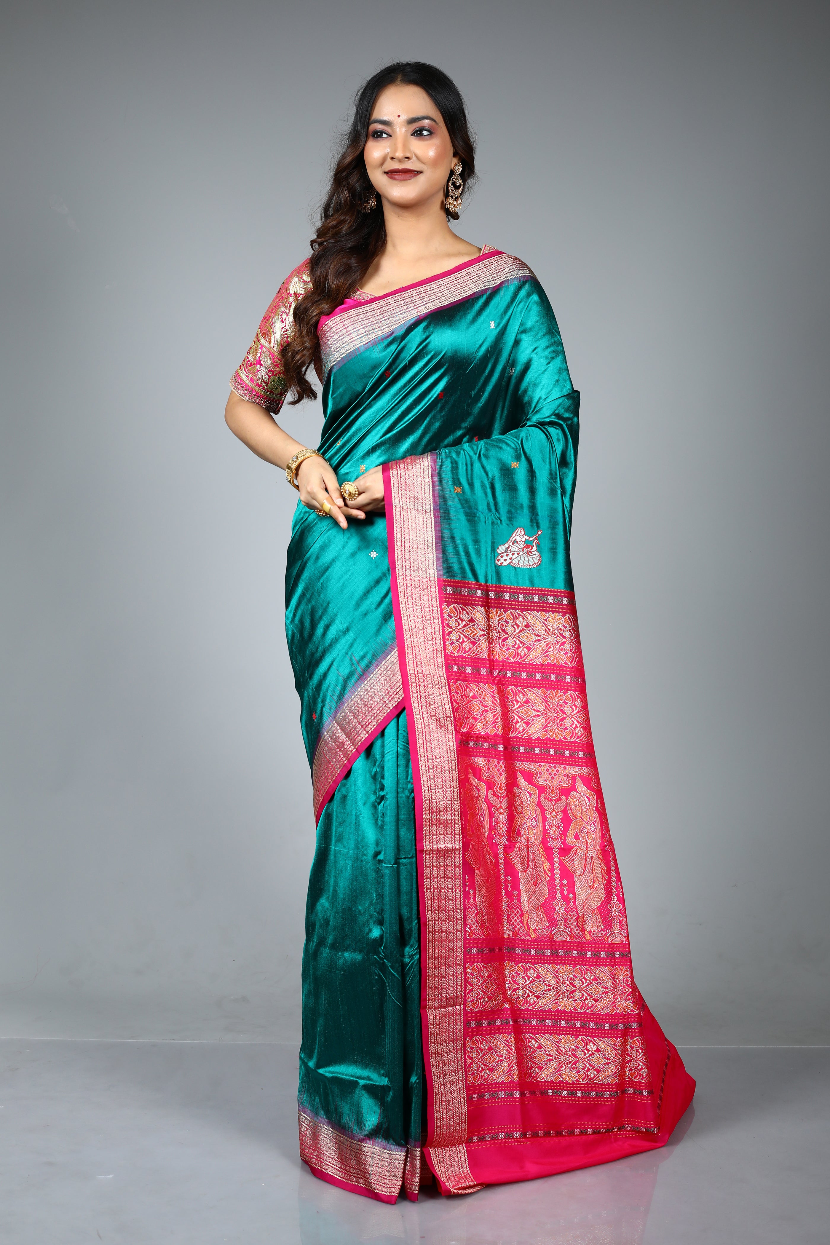 Green Pure Bomkai Saree