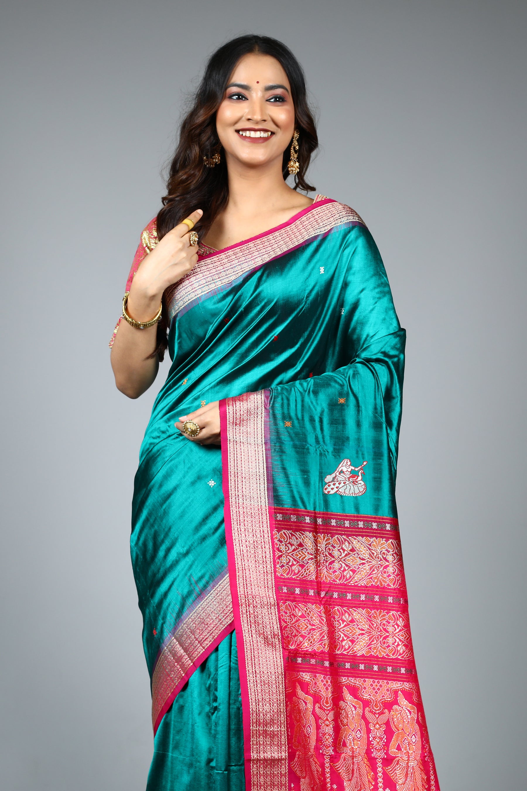 Green Pure Bomkai Saree