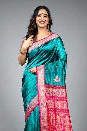Green Pure Bomkai Saree