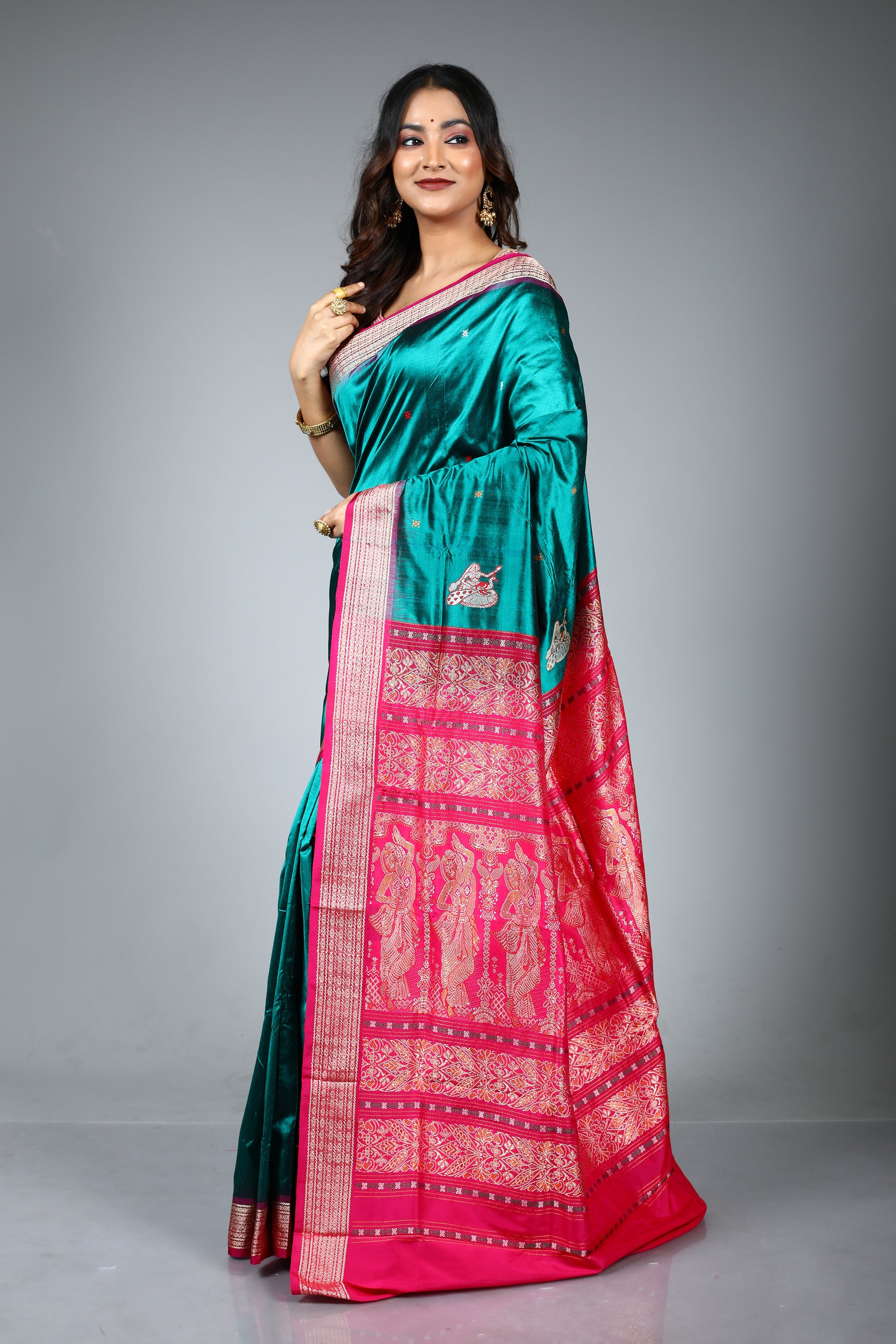Green Pure Bomkai Saree