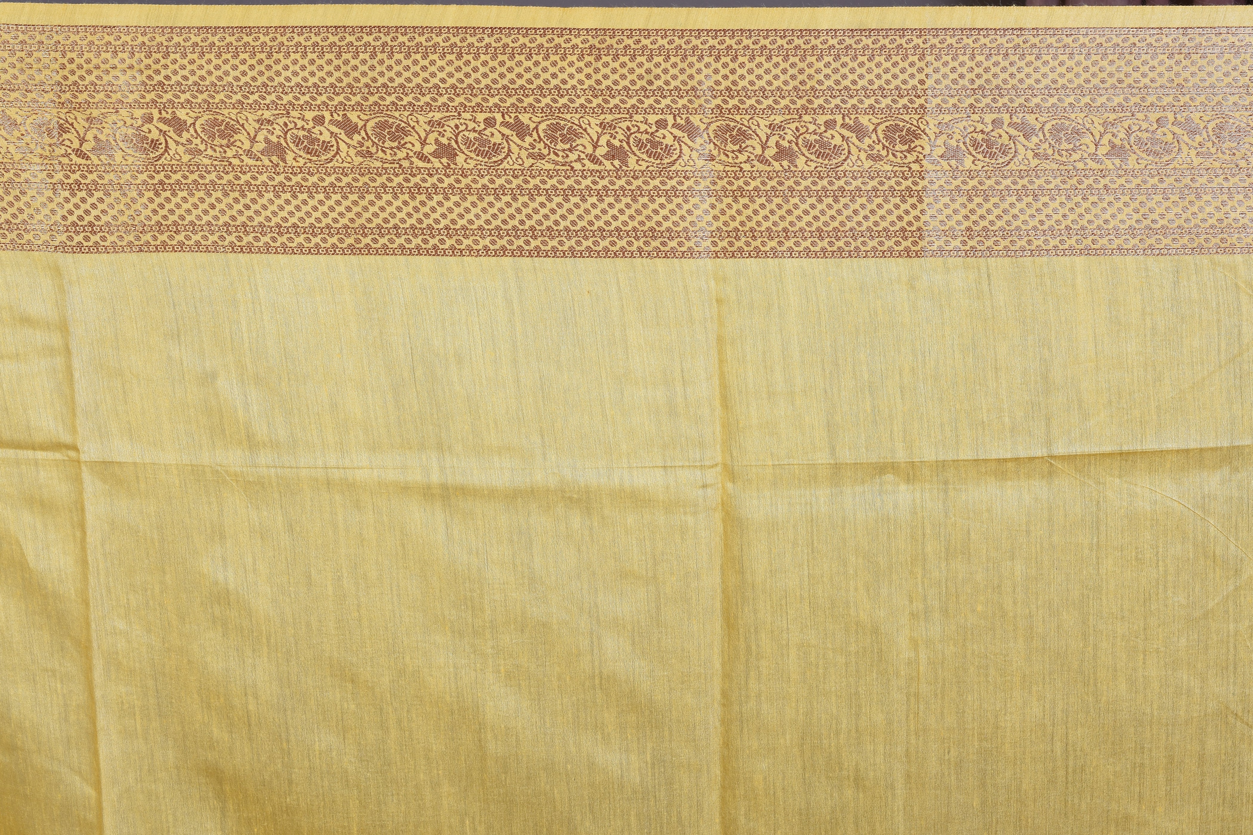 Light Yellow Dola Silk Saree with Golden Zari - Keya Seth Exclusive