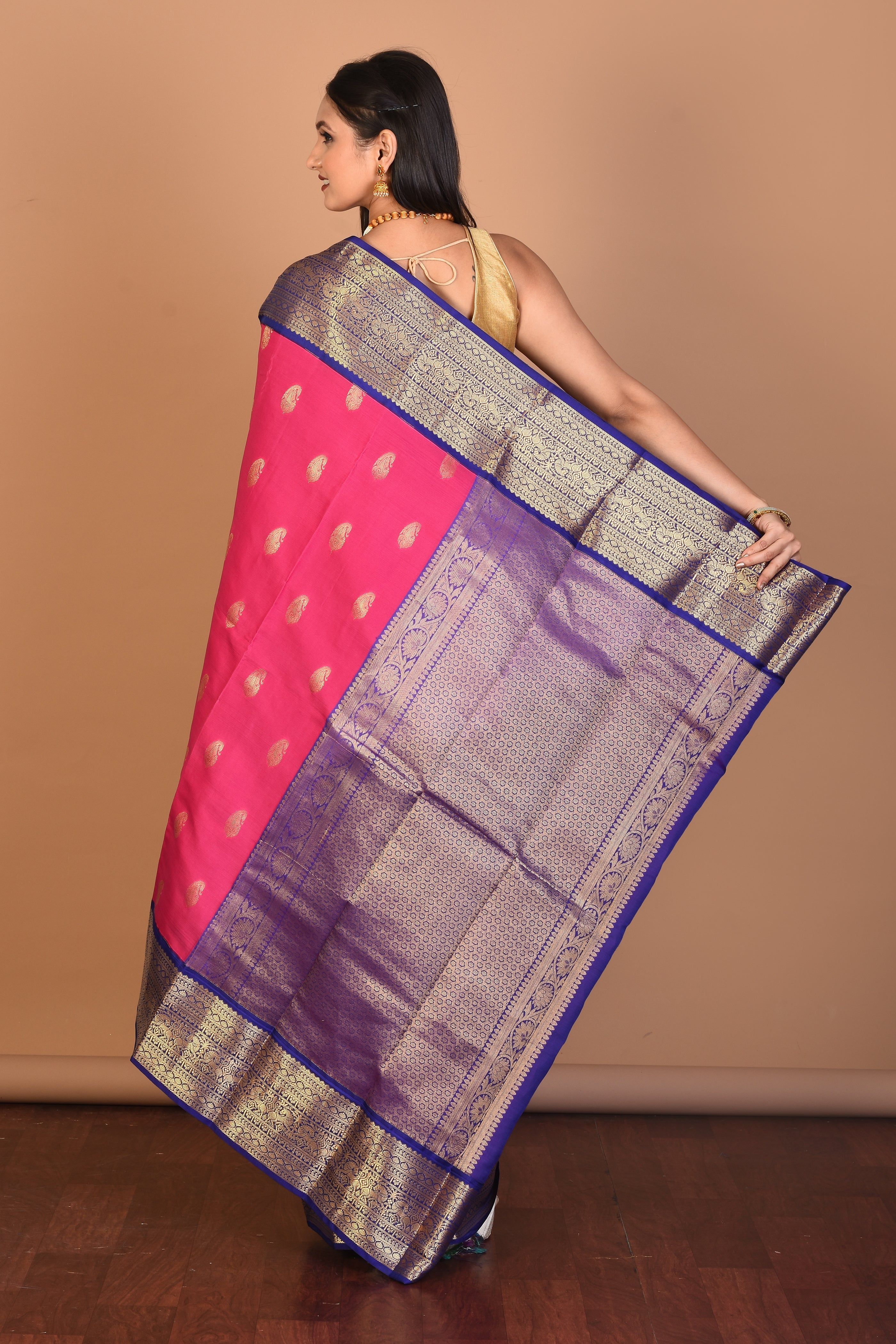 Rani Blended Kanjivaram Silk Saree with Blouse Piece - Keya Seth Exclusive