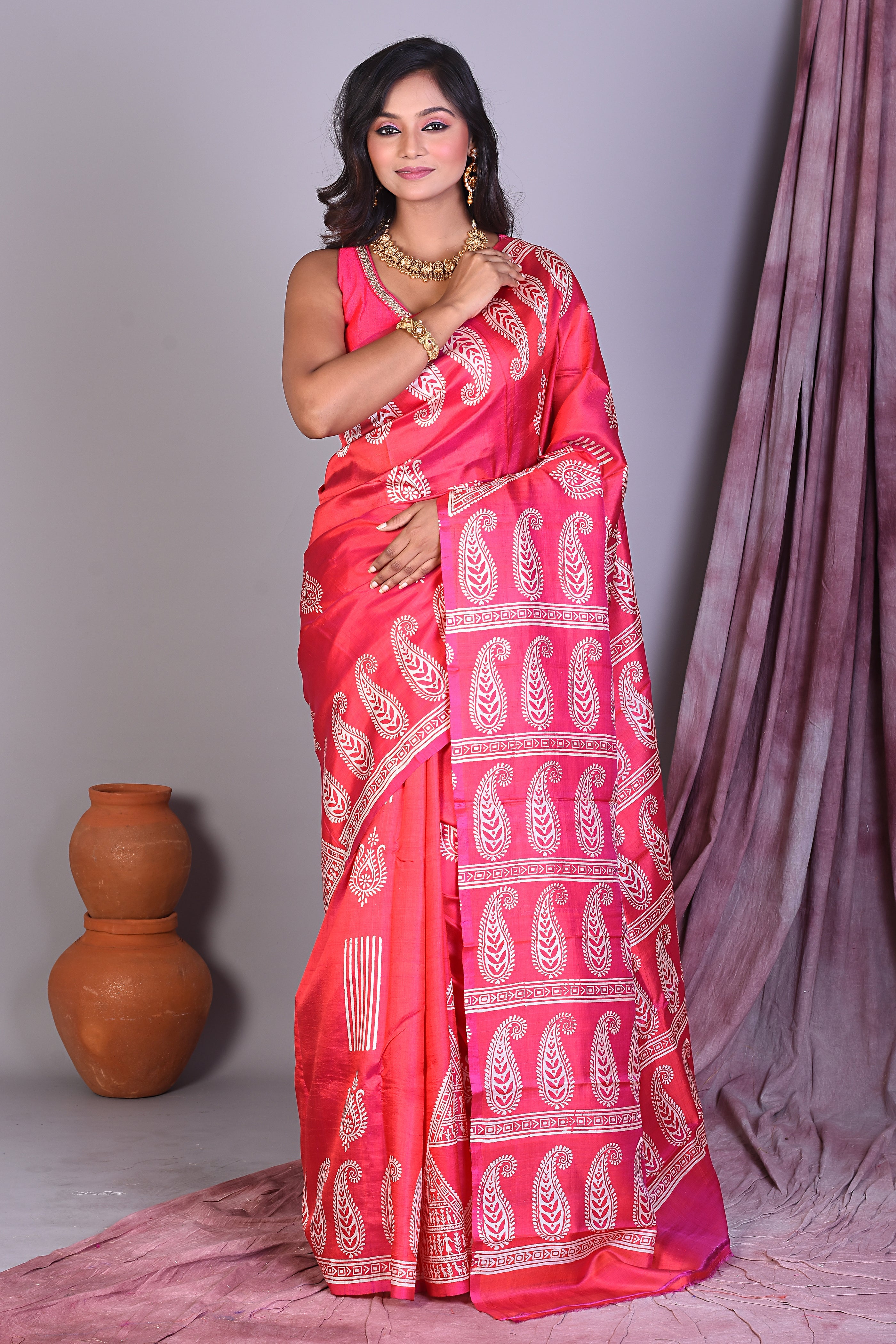 Pink Murshidabad Silk Saree - Keya Seth Exclusive