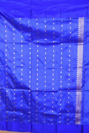 Blue Dual Tone Pure Katan Silk Saree with Blouse Piece - Keya Seth Exclusive