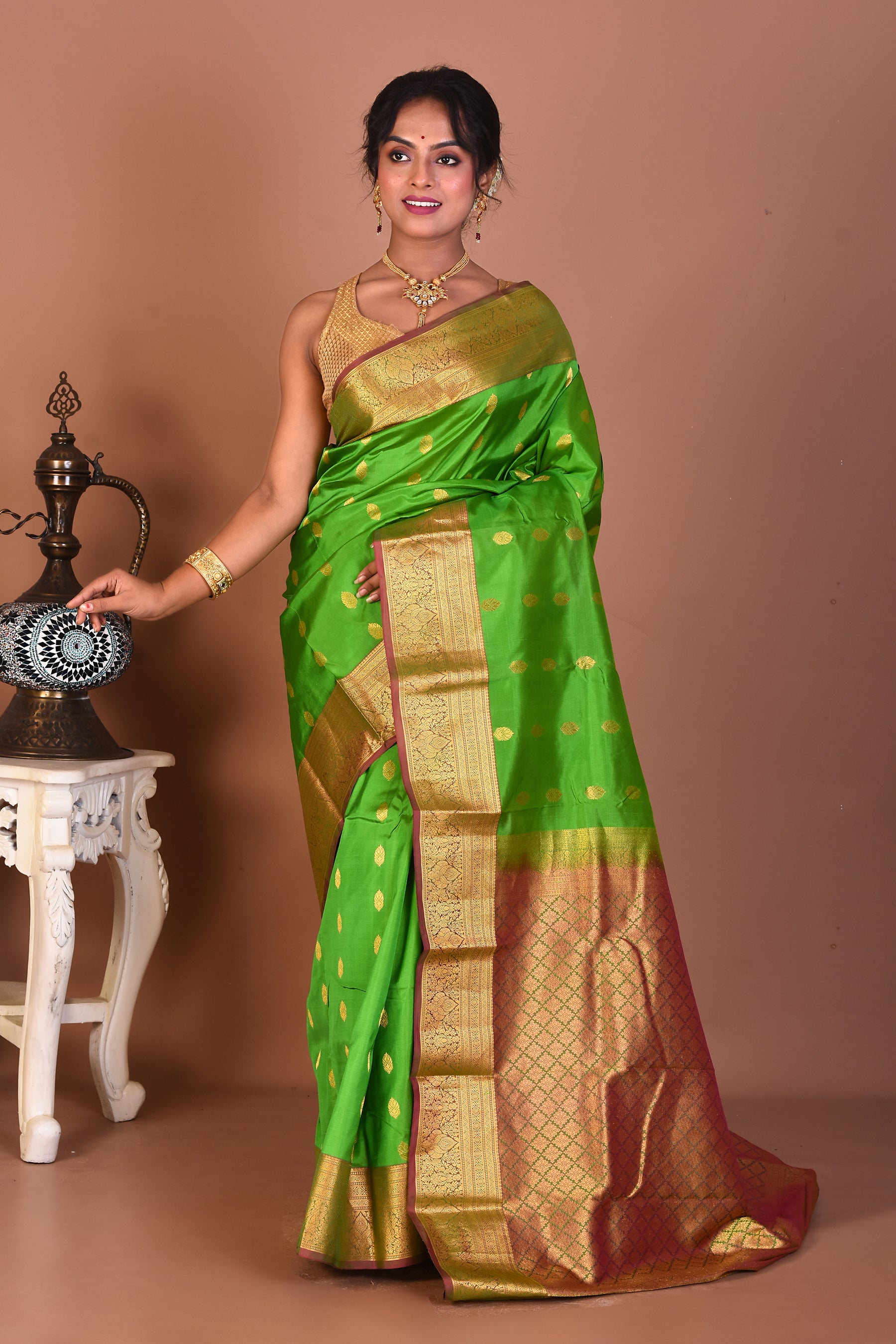 Green Pure Kanjivaram Silk Saree - Keya Seth Exclusive