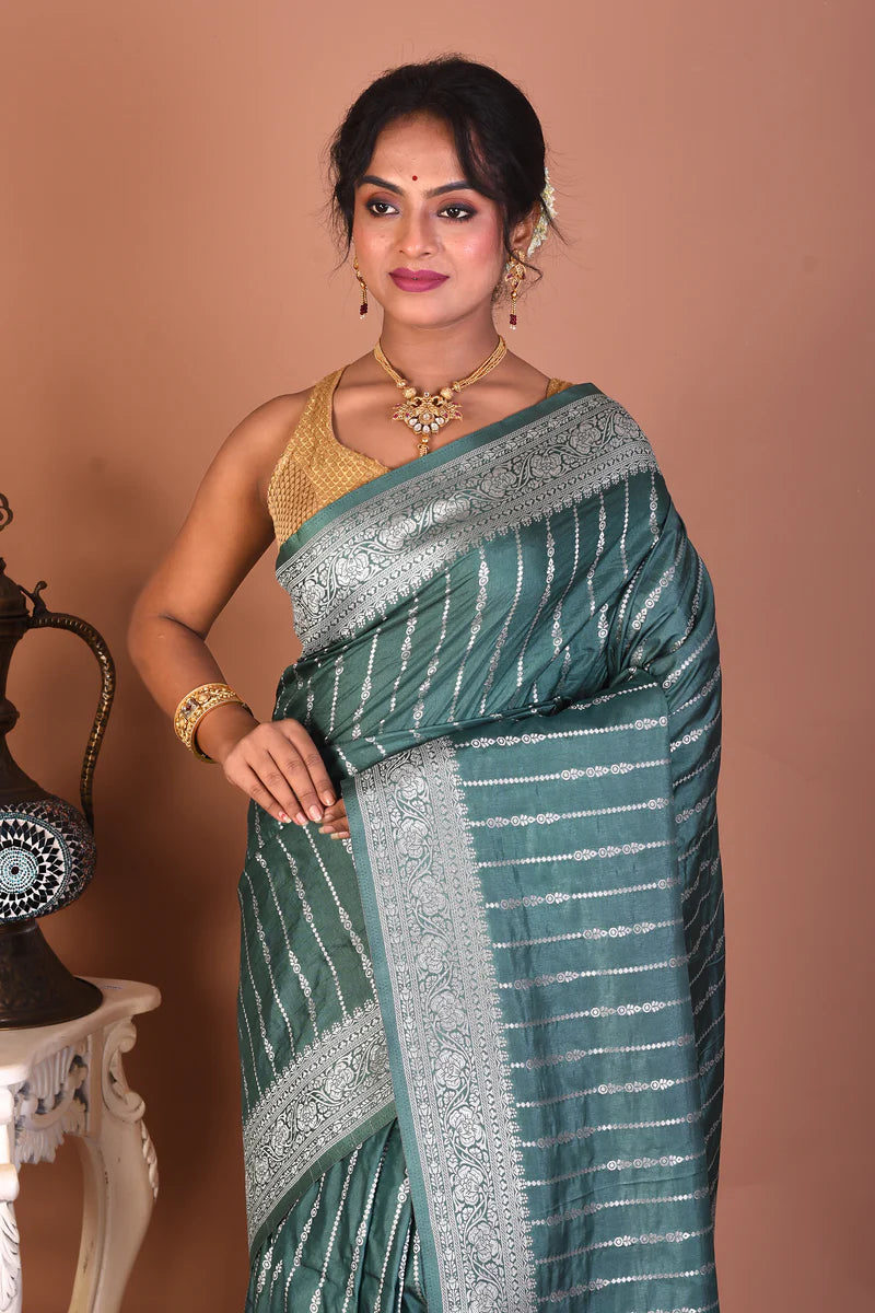 Green Art Silk Saree - Keya Seth Exclusive