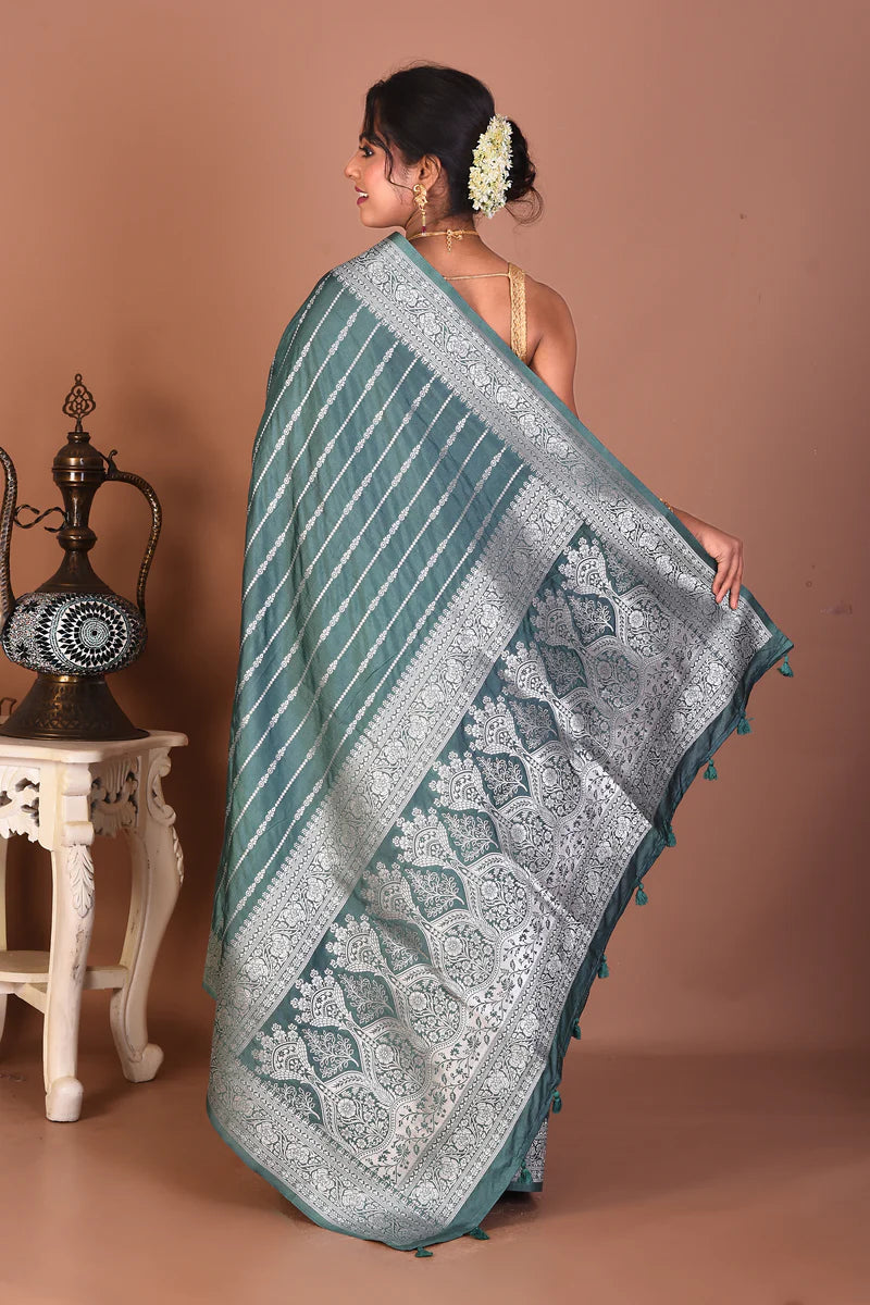 Green Art Silk Saree - Keya Seth Exclusive
