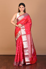 Load image into Gallery viewer, Peach Blended Kanjivaram Saree with Blouse Piece - Keya Seth Exclusive
