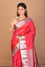 Load image into Gallery viewer, Peach Blended Kanjivaram Saree with Blouse Piece - Keya Seth Exclusive
