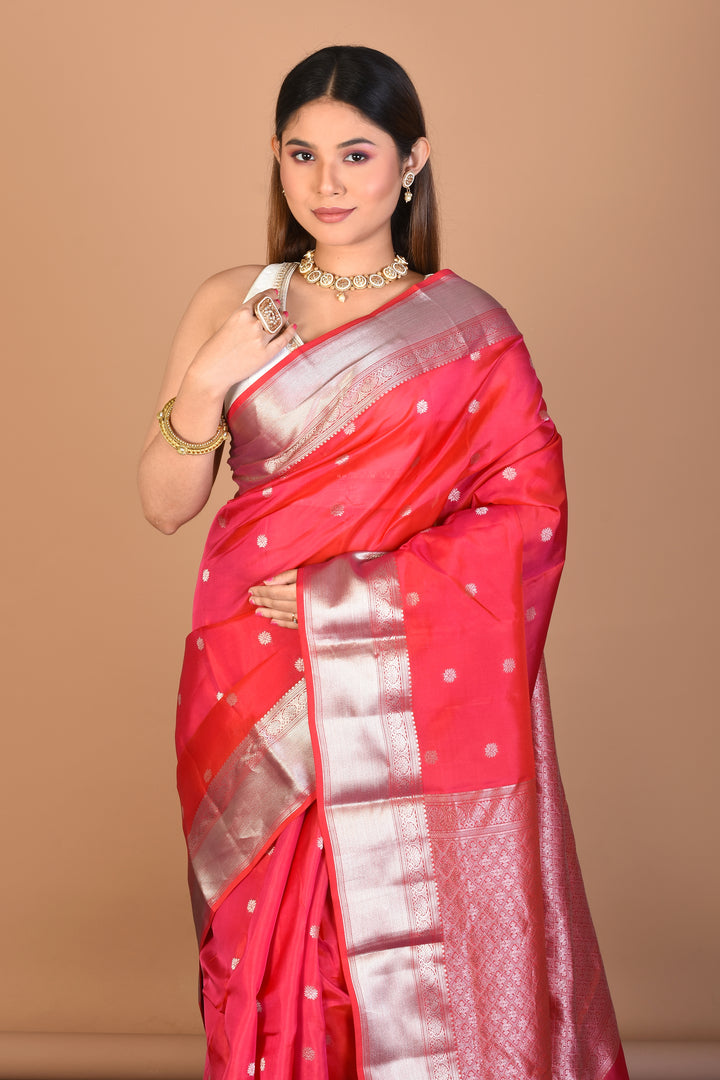 Peach Blended Kanjivaram Saree with Blouse Piece - Keya Seth Exclusive