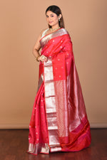 Load image into Gallery viewer, Peach Blended Kanjivaram Saree with Blouse Piece - Keya Seth Exclusive
