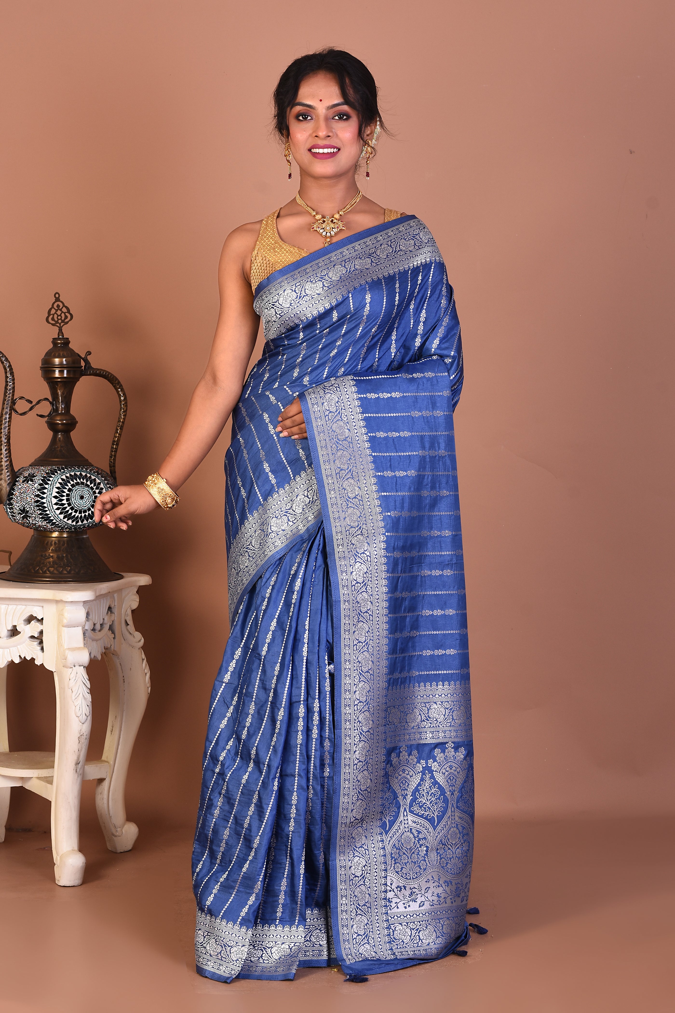 Blue Art Silk Saree - Keya Seth Exclusive
