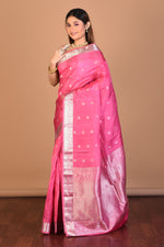 Load image into Gallery viewer, Light Peach Blended Kanjivaram Saree with Blouse Piece - Keya Seth Exclusive
