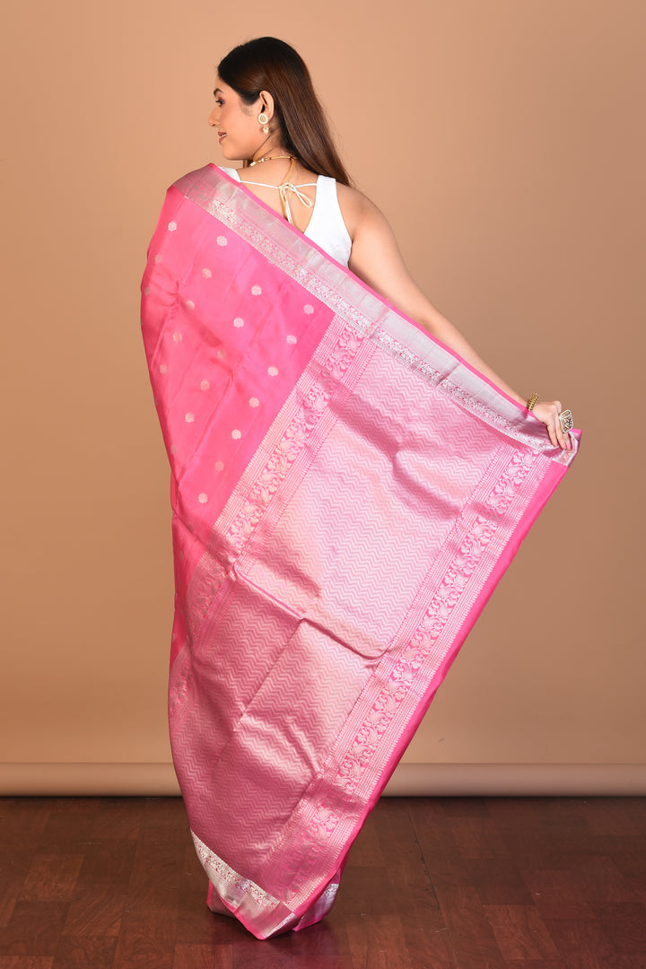 Light Peach Blended Kanjivaram Saree with Blouse Piece - Keya Seth Exclusive