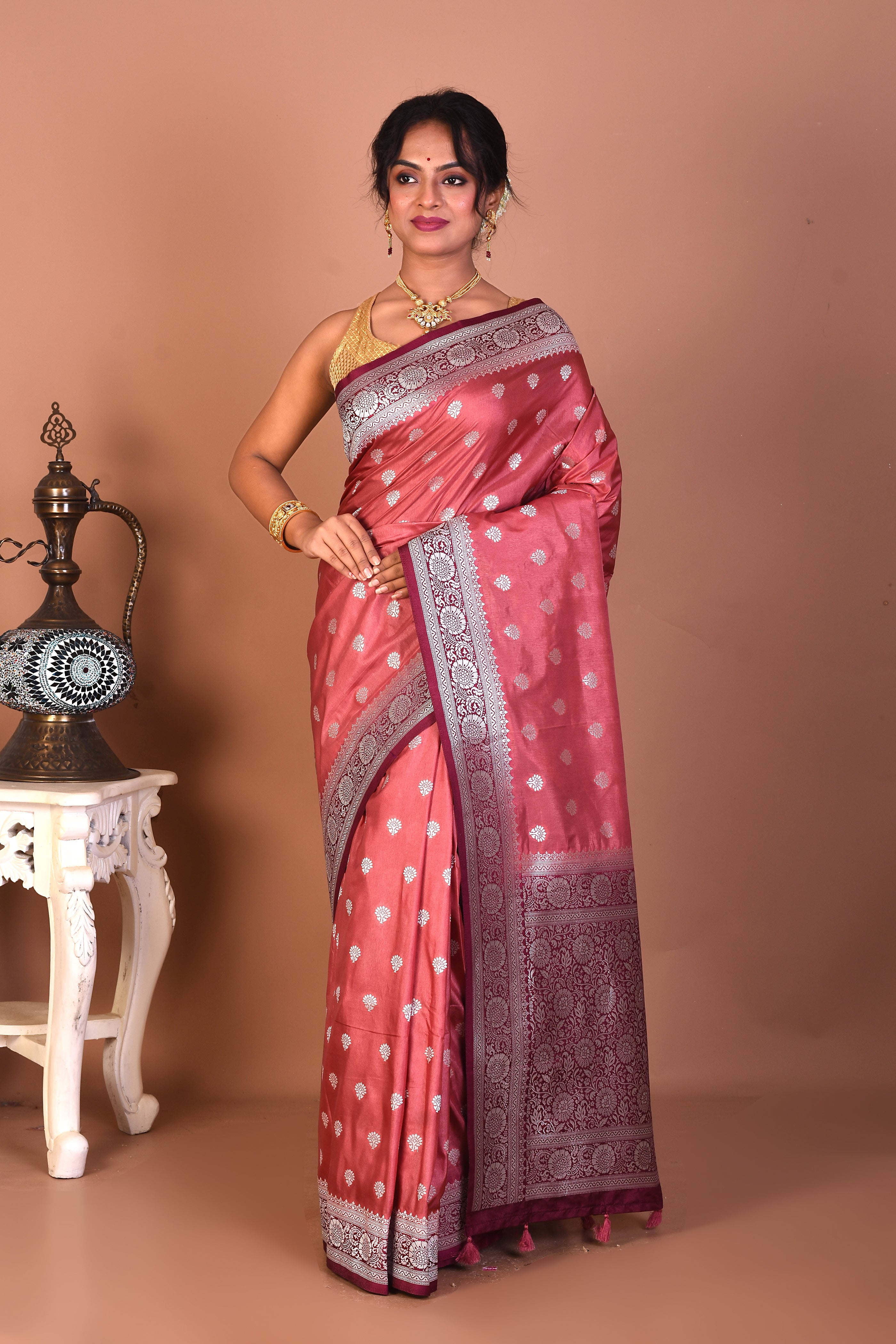 Brown Art Silk Saree - Keya Seth Exclusive