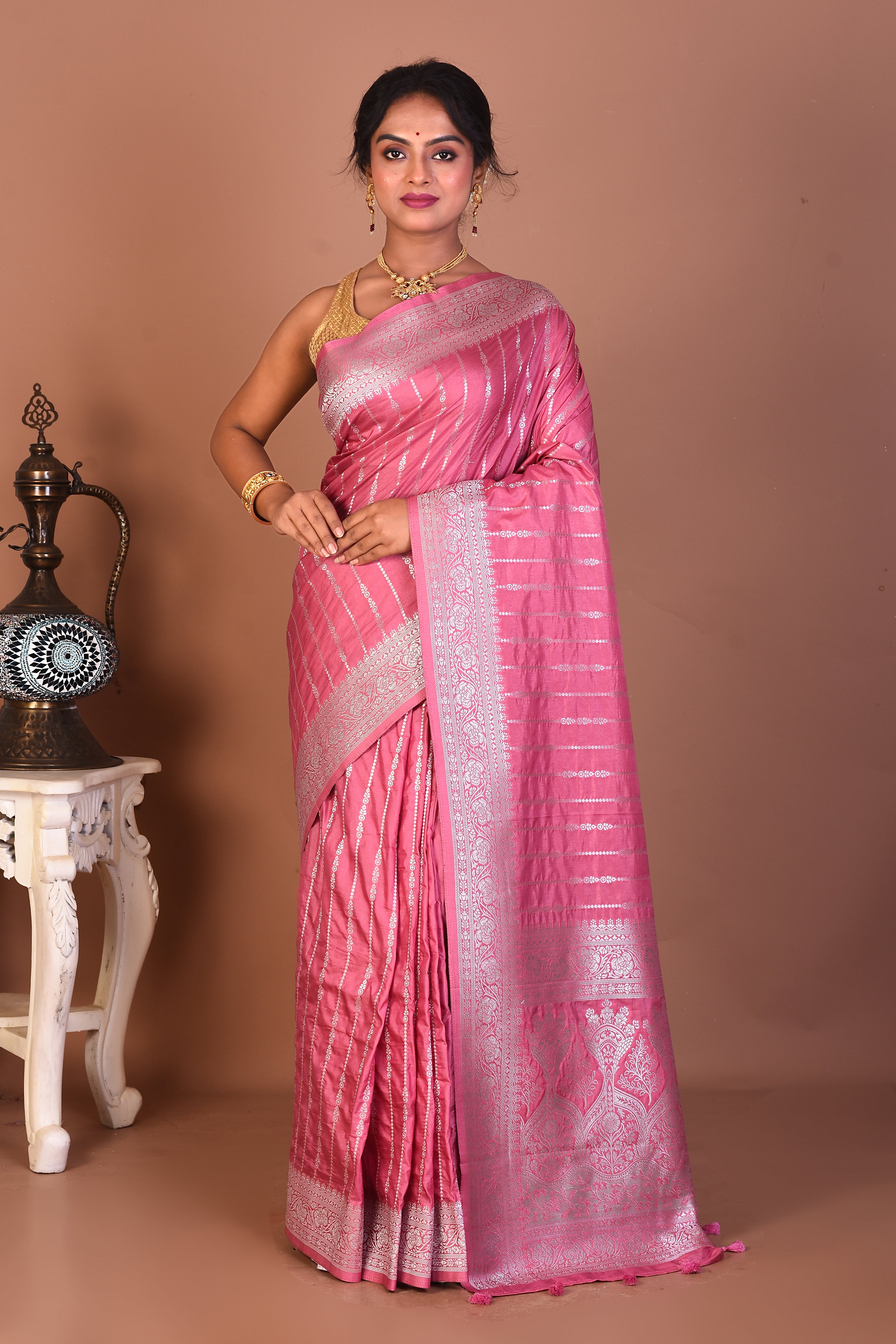 Pink Art Silk Saree - Keya Seth Exclusive