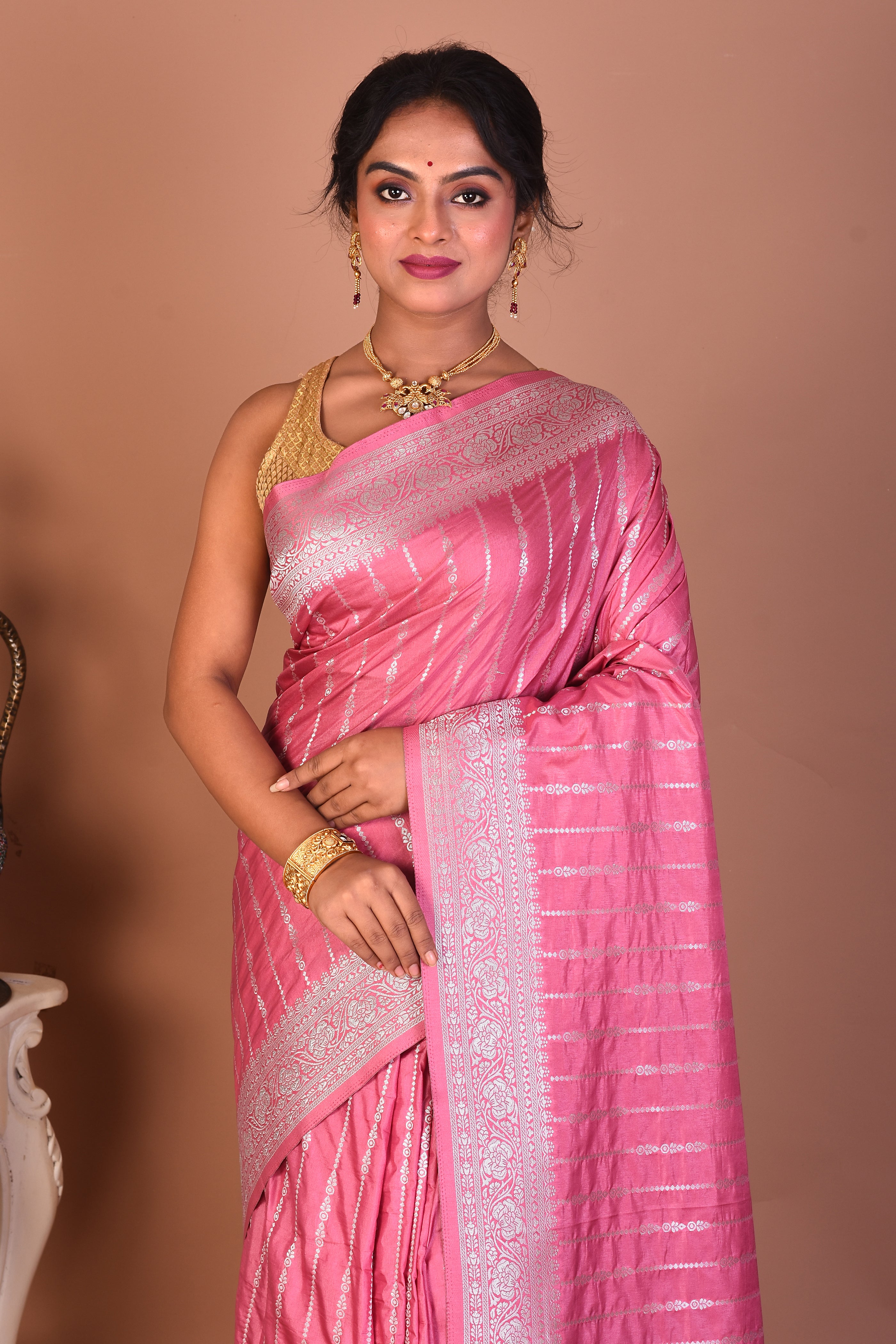 Pink Art Silk Saree - Keya Seth Exclusive