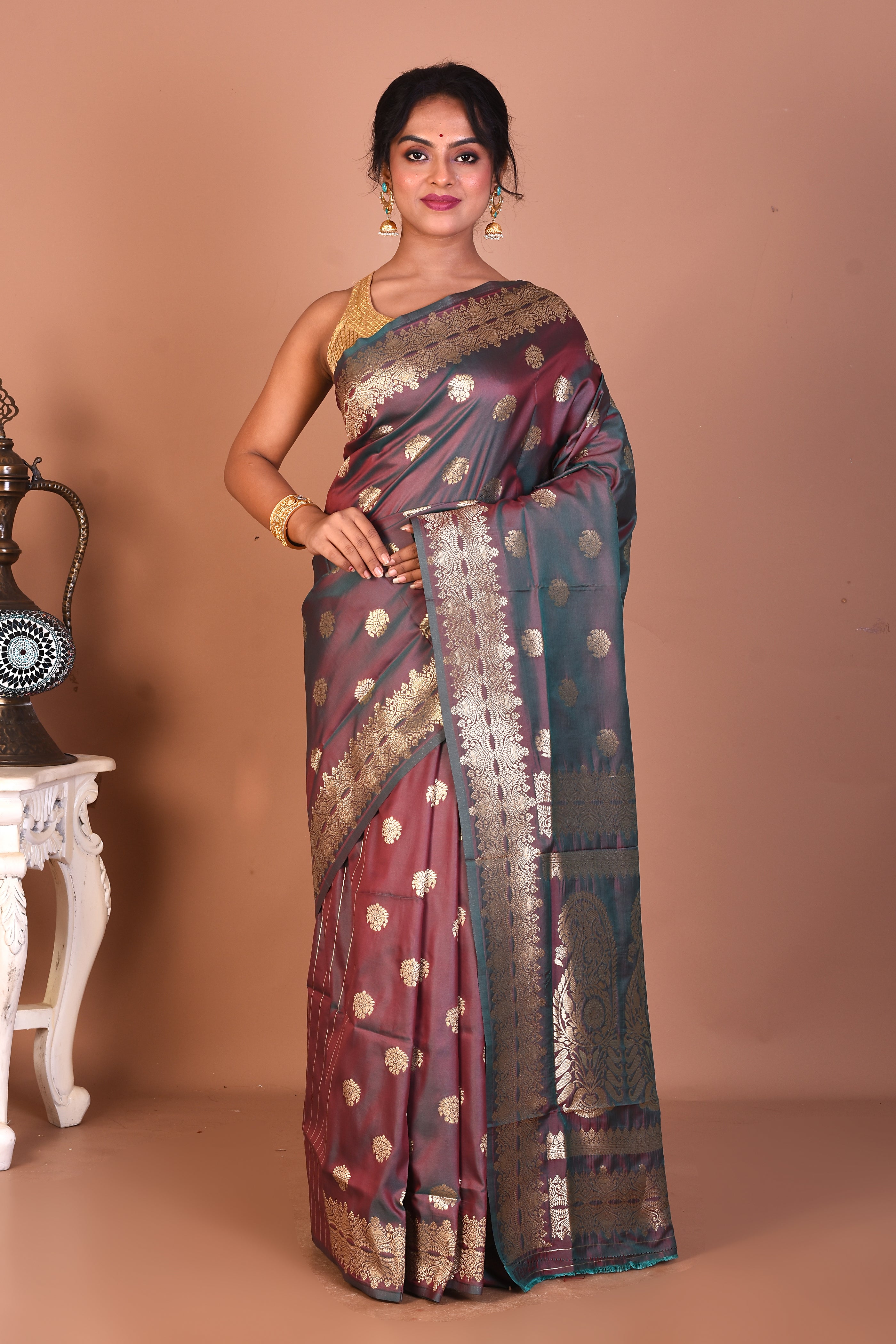 Dual Tone Purple Art Silk Saree - Keya Seth Exclusive