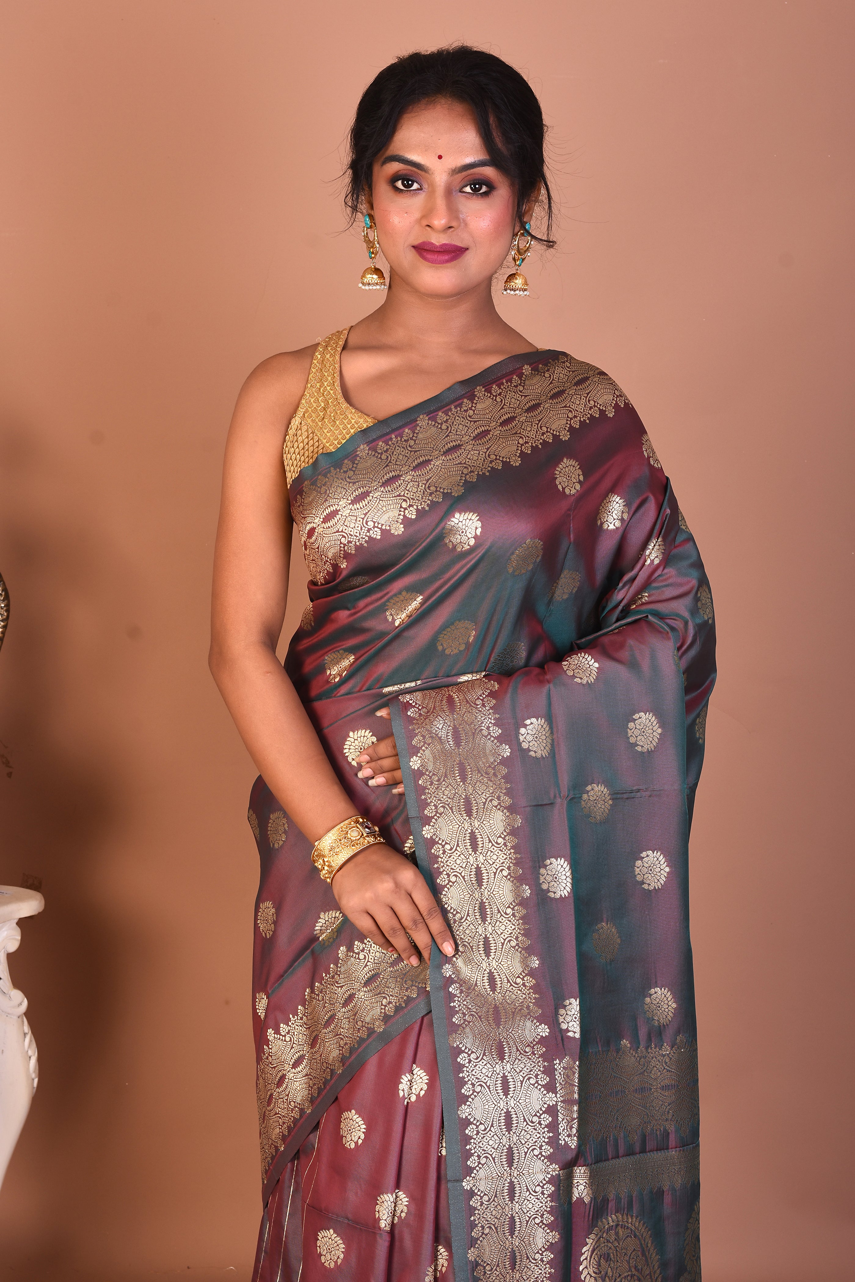 Dual Tone Purple Art Silk Saree - Keya Seth Exclusive