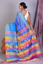 Load image into Gallery viewer, Blue Murshidabad Silk Saree - Keya Seth Exclusive
