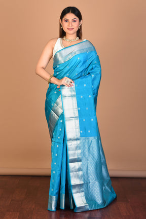 Firoza Blended Kanjivaram Saree with Blouse Piece - Keya Seth Exclusive