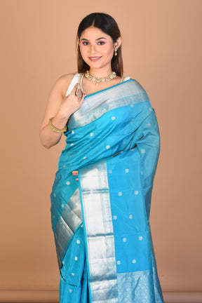 Firoza Blended Kanjivaram Saree with Blouse Piece - Keya Seth Exclusive