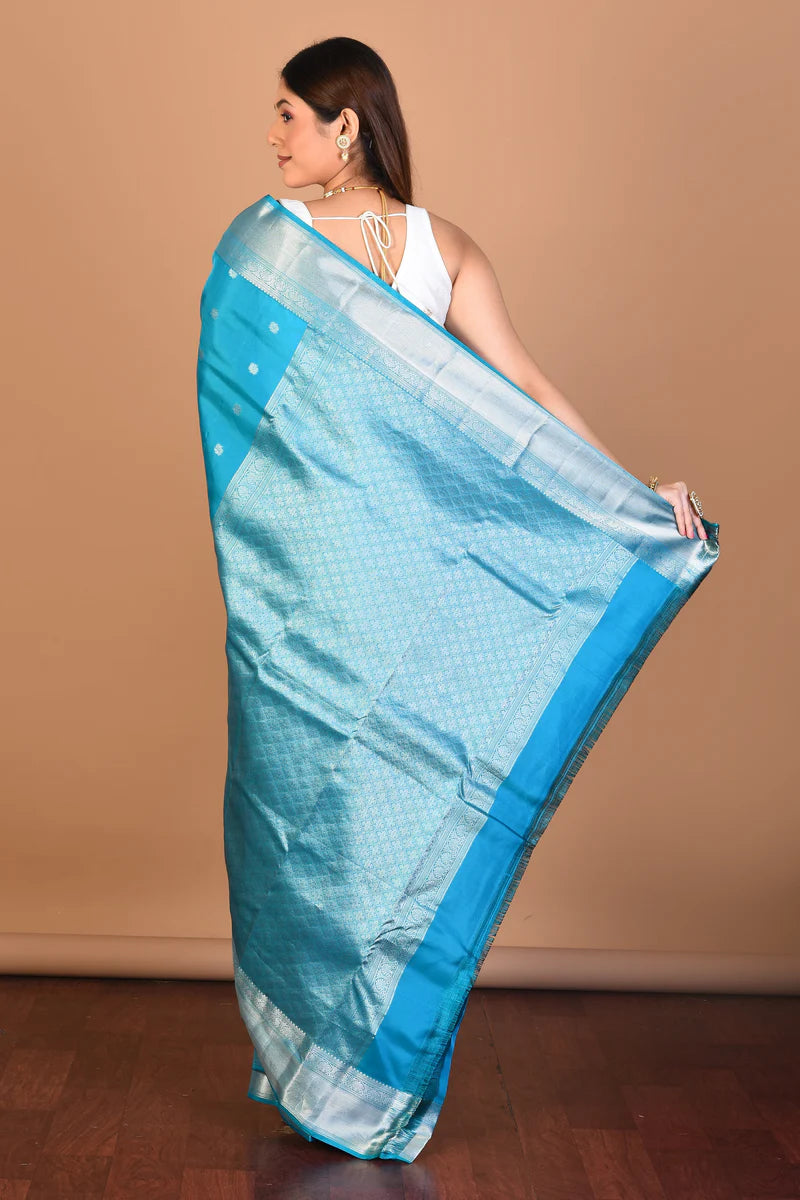 Firoza Blended Kanjivaram Saree with Blouse Piece - Keya Seth Exclusive