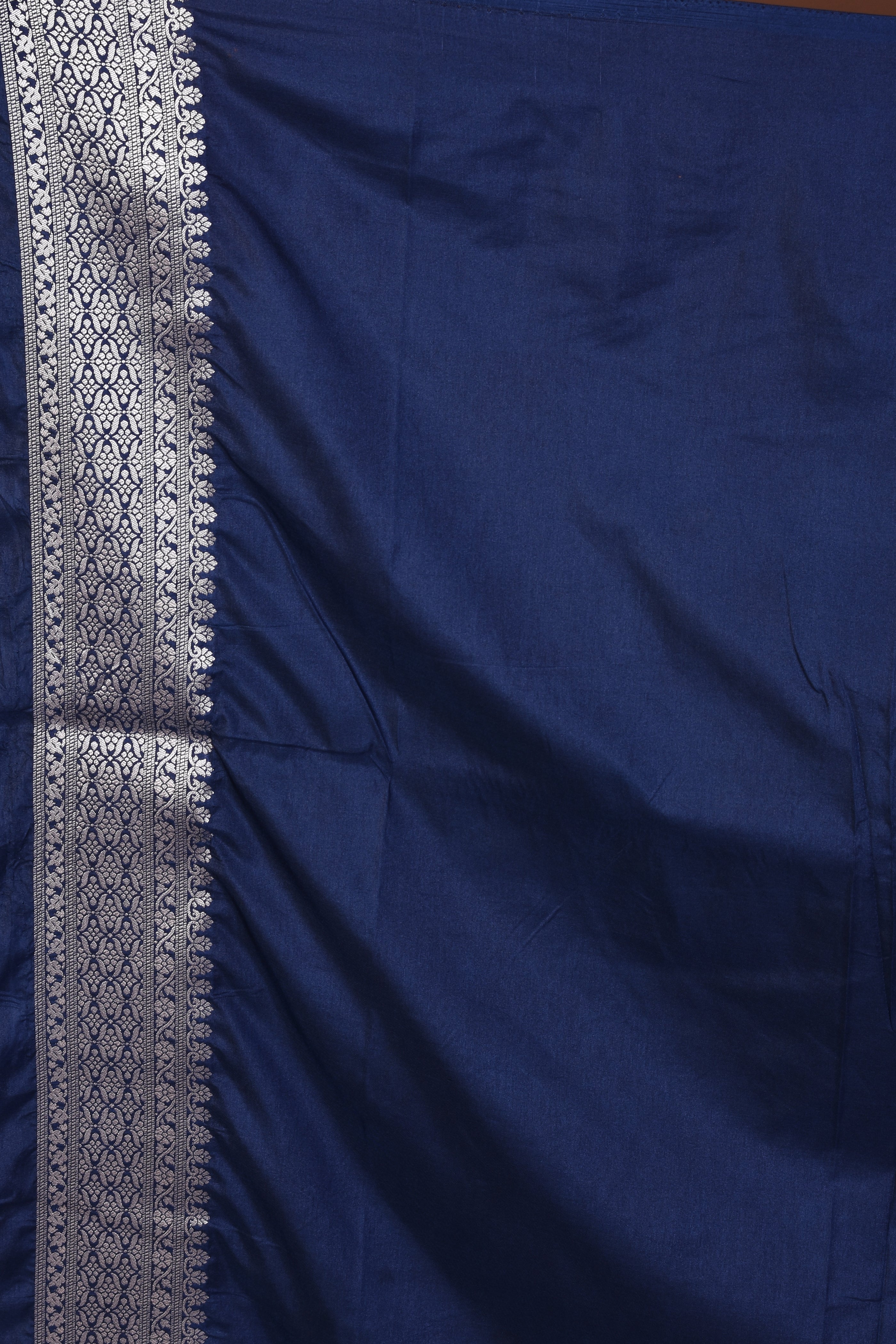 Navy Blue Blended Mashru Silk Saree - Keya Seth Exclusive