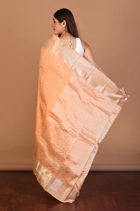 Orange Blended Kanjivaram Saree with Blouse Piece - Keya Seth Exclusive