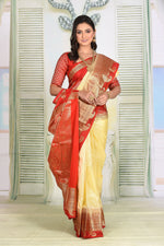Load image into Gallery viewer, Off-White Pure Kanjivaram Silk Sarees - Keya Seth Exclusive