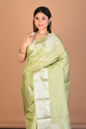 Olive Green Blended Kanjivaram Saree with Blouse Piece - Keya Seth Exclusive