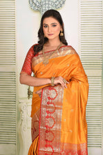 Load image into Gallery viewer, Yellow Pure Kanjivaram Silk Saree - Keya Seth Exclusive