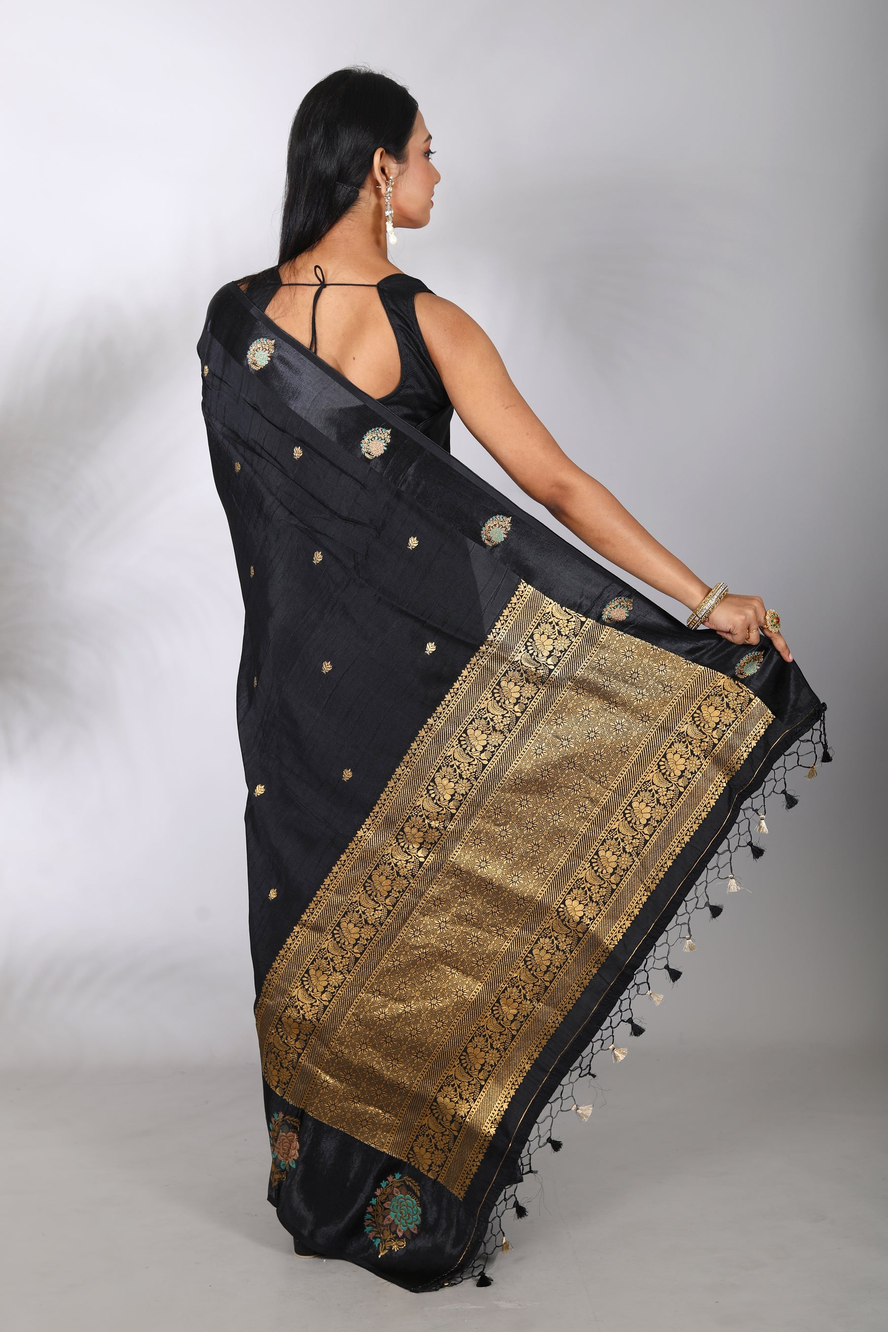 Gorgeous Black Art Silk Saree - Keya Seth Exclusive