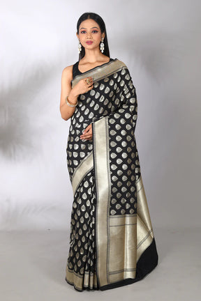Black Blended Uppada Silk Saree - Keya Seth Exclusive