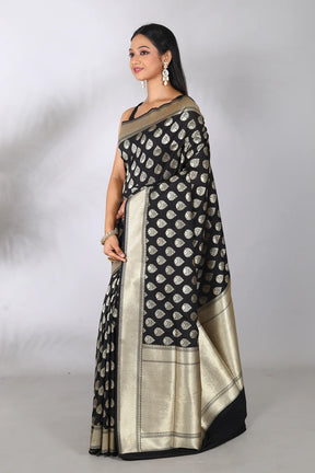 Black Blended Uppada Silk Saree - Keya Seth Exclusive