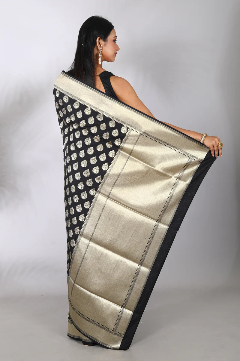 Black Blended Uppada Silk Saree - Keya Seth Exclusive