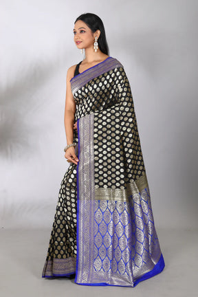Black Blended Uppada Saree - Keya Seth Exclusive