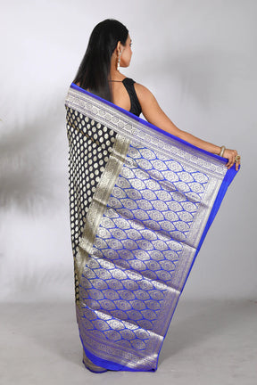 Black Blended Uppada Saree - Keya Seth Exclusive