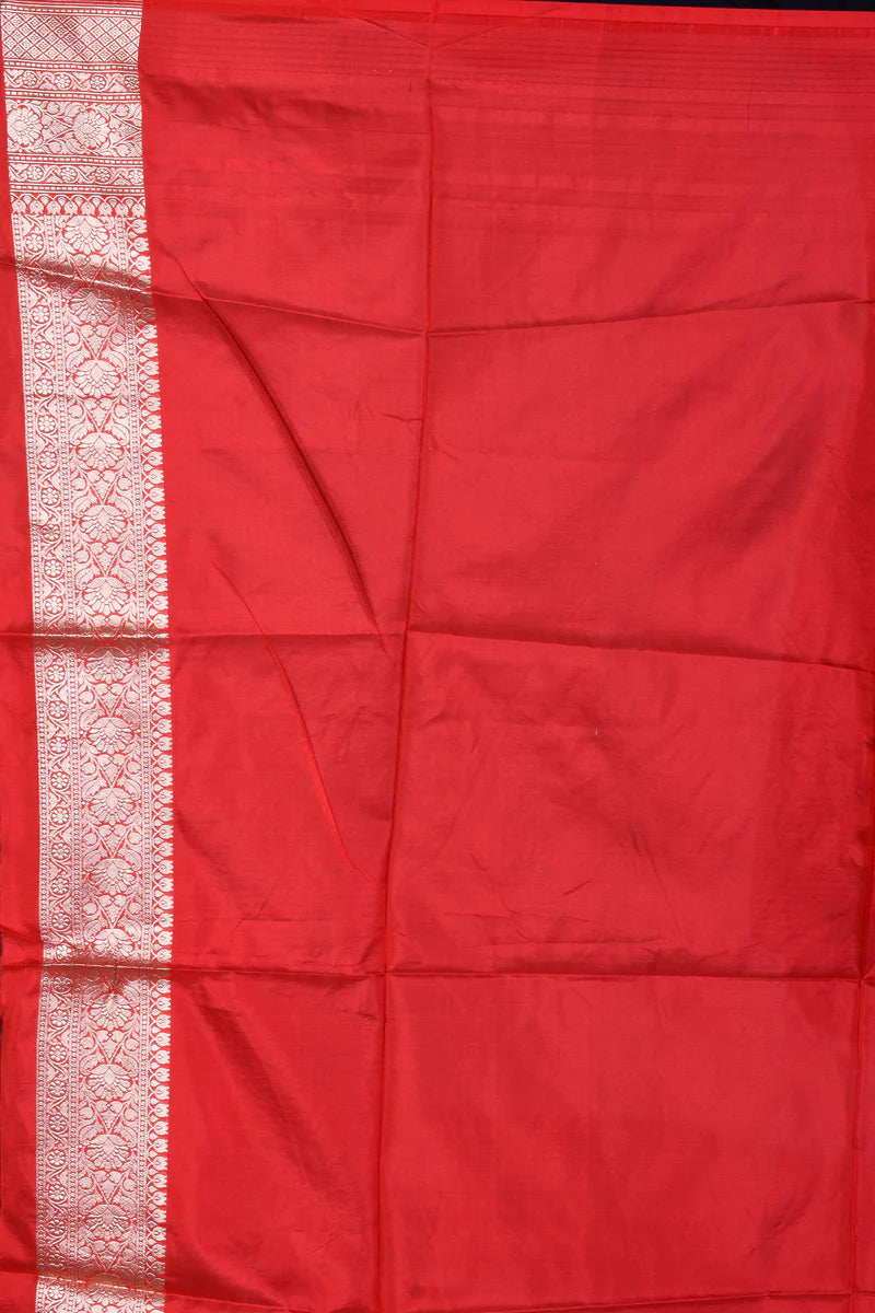 Red Pure Katan Saree with Zari Work - Keya Seth Exclusive