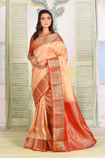 Load image into Gallery viewer, Beige Pure Kanjivaram Silk Sarees - Keya Seth Exclusive
