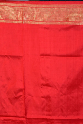 Blue Pure Ikkat Saree with Red Borders - Keya Seth Exclusive